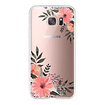 Evetane Coque Samsung Galaxy S7 Edge 360 intégrale transparente Motif Fleurs roses Tendance