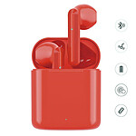 LaCoqueFrançaise Écouteurs Sans Fil avec Boîtier de Charge- Bluetooth 50 / 450mAh rouge
