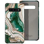 iDeal of Sweden Coque pour Samsung S10 Plus Marbré Luxe Ultra fine Golden Jade Marble Vert Foncé