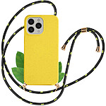 Avizar Coque cordon pour iPhone 15 Pro Max Silicone Recyclable  Jaune
