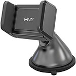 PNY Support Voiture Ajustable sur Pare-brise pour Smartphone à Rotation 360° Noir