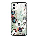 LaCoqueFrançaise Coque iPhone 12 Mini Coque Soft Touch Glossy Fleurs vert d'eau Design