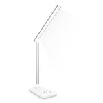 Avizar Lampe de bureau LED pliable avec Fonction minuterie Port de charge USB - Blanc