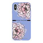 LaCoqueFrançaise Coque iPhone X/Xs Silicone Liquide Douce lilas Rose Pivoine