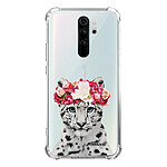 Evetane Coque Xiaomi Redmi Note 8 Pro anti-choc souple angles renforcés transparente Motif Leopard Couronne