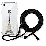 LA COQUE FRANCAISE Coque cordon iPhone 7/8/ iPhone SE 2020 cordon noir Dessin Illumination de paris