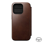Nomad Folio Modern Cuir Horween pour iPhone 15 Pro Marron