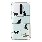 Evetane Coque Xiaomi Redmi Note 8 Pro anti-choc souple angles renforcés transparente Motif Chat Lignes