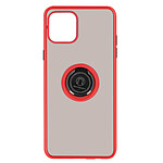 Avizar Coque Apple iPhone 12 Pro Max Bi-matière Bague Métallique Fonction Support rouge