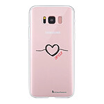 LaCoqueFrançaise Coque Samsung Galaxy S8 360 intégrale transparente Motif Coeur Noir Amour Tendance