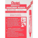 PENTEL Marqueur Permanent MAXIFLO NLF50 Poite Conique 2mm Rouge x 12