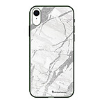 LaCoqueFrançaise Coque iPhone Xr Silicone Liquide Douce vert kaki Marbre gris