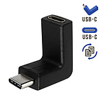 Avizar Adaptateur USB-C Femelle vers USB-C Mâle Coudé 90° Ultra-compact Noir