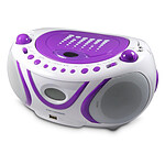 Metronic 477112 - Lecteur CD Pop Purple MP3 avec port USB, FM - blanc et violet