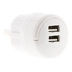 Zenitech-Adaptateur 2x USB 2,1A avec anneau d'extraction Blanc