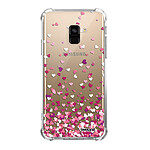 Evetane Coque Samsung Galaxy A8 2018 anti-choc souple angles renforcés transparente Motif Confettis De Coeur