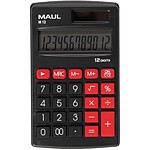 MAUL Calculatrice Poche M12 Pile et Solaire 12 chiffres 69x115mm Noir