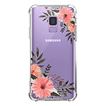 Evetane Coque Samsung Galaxy S9 anti-choc souple angles renforcés transparente Motif Fleurs roses