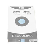 EXACOMPTA Étui de 100 fiches - bristol quadrillé 5x5 non perforé 148x210mm - Azur x 10