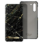 iDeal of Sweden Coque pour Samsung S21 Plus Marbré Luxe Ultra fine Port Laurent Marble Noir / Or