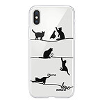 Evetane Coque iPhone Xs Max silicone transparente Motif Chat Lignes ultra resistant