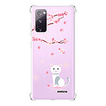 Evetane Coque Samsung Galaxy S20 FE anti-choc souple angles renforcés transparente Motif Chat et Fleurs