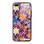 LaCoqueFrançaise Coque iPhone 7 Plus/ 8 Plus Coque Soft Touch Glossy Fleurs violettes et oranges Design