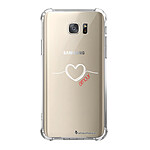 LaCoqueFrançaise Coque Samsung Galaxy S7 anti-choc souple angles renforcés transparente Motif Coeur Blanc Amour