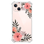 Evetane Coque iPhone 13 anti-choc souple angles renforcés transparente Motif Fleurs roses