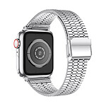 Avizar Bracelet pour Apple Watch 41mm et 40mm et 38 mm Maillons Carré Acier Inoxydable  Argent