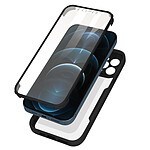 Avizar Coque pour iPhone 12 Pro Max Dos Plexiglas Avant Polymère Coins Renforcés Contour Noir