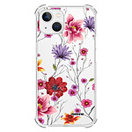 Evetane Coque iPhone 13 Mini anti-choc souple angles renforcés transparente Motif Fleurs Multicolores