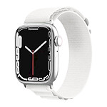 Avizar Bracelet Sport pour Apple Watch 41mm et 40mm et 38mm Nylon Extensible Ajustable Femoir Style G Blanc