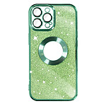 Avizar Coque pour iPhone 12 Pro Max Paillette Amovible Silicone Gel  Vert