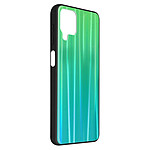 Avizar Coque Samsung Galaxy A12 Bi-matière Holographique Brillant Fine Légère Vert
