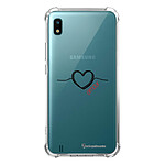LaCoqueFrançaise Coque Samsung Galaxy A10 anti-choc souple angles renforcés transparente Motif Coeur Noir Amour