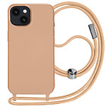 Avizar Coque Cordon pour iPhone 14 Plus Semi-rigide Lanière Tour du Cou 80cm  rose