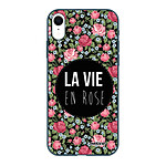 Evetane Coque iPhone Xr Silicone Liquide Douce bleu nuit La Vie en Rose