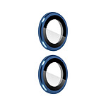 Avizar Film caméra pour iPhone 14 et 14 Plus Verre trempé 9H 0.4mm Transparent Contour bleu