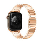 Avizar Bracelet pour Apple Watch 41mm et 40mm et 38 mm Maillons en Acier Inoxydable a Boucle Papillon  Rose gold