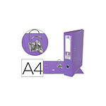 LIDERPAPEL Classeur levier a4 documenta carton rembordé 1,9mm dos 75mm rado métallique coloris lilas