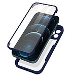 Avizar Coque 360° pour iPhone 12 Pro Dos Rigide Protection Écran Souple Coins Renforcés  Contour bleu