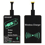 Avizar Pack Chargeur Qi et Nappe de Transformation Micro-USB Charge Sans Fil Noir