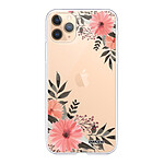 Evetane Coque iPhone 11 Pro Max silicone transparente Motif Fleurs roses ultra resistant