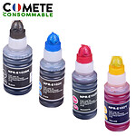 COMETE - 102 - 4 Recharges 102 Compatibles pour imprimantes Epson Ecotank - Noir, Cyan, Magenta, Jaune