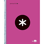ANTARTIK Cahier spirale liderpapel antartik a5 240p 100g couverture rembordée quadrillage 5mm 6 trous coil-lock coloris rose fluo