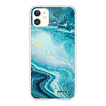 Evetane Coque iPhone 11 silicone transparente Motif Bleu Nacré Marbre ultra resistant