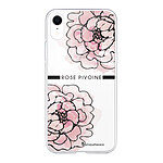 LaCoqueFrançaise Coque iPhone Xr silicone transparente Motif Rose Pivoine ultra resistant