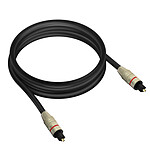 LinQ Câble Optique Audio Numérique Connecteur Toslink Flux lumineux 2m  Noir