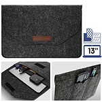 Avizar Pochette Noire Ordinateur Portable 13'' Feutrine Intérieur Soft Touch